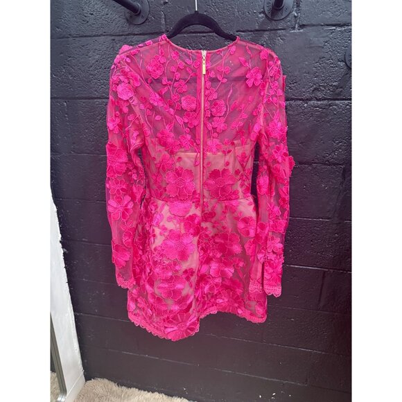 Bronx and Banco Maraya Long Sleeve Mini Dress in Fuchsia - Picture 11 of 11